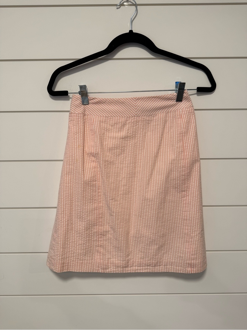 Vintage Petite Sophisticate Peach Seersucker A-Line 100% cotton Skirt Size 0